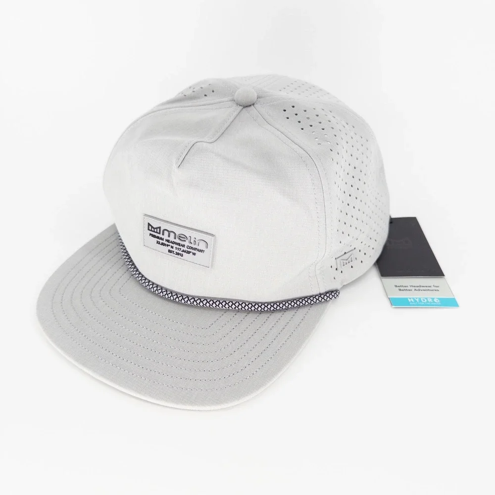 NEW Melin Mens XL Coronado Brick Hydro Hat Heather Gray Performance Snapback NWT